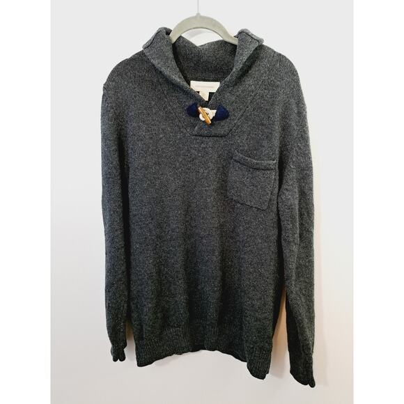 Frederik Anderson Copenhagen Wool Blend Sweater Collared, Toggle Closure Gray L - Picture 1 of 5